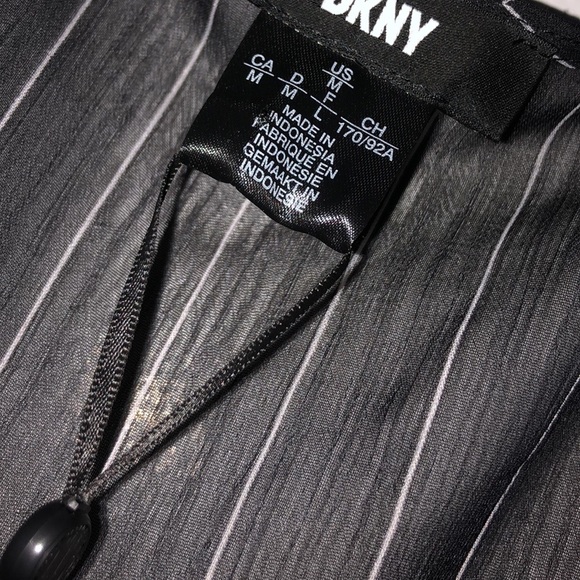 DKNY (M) Bli blk / ivory dressy 2 pieces 3/4 sleeves blouse / tunic - Picture 7 of 16